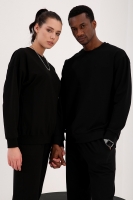 Siyah Casual O Yaka Oversize Lastik Paça Sevgili Kombini - 4