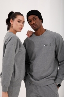 Gri Melanj Casual O Yaka Oversize Lastik Paça Sevgili Kombini - 2