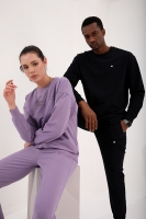 Eflatun-Siyah Casual O Yaka Oversize Lastik Paça Sevgili Kombini - 4