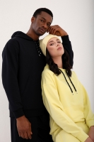 Siyah-Limon Kapüşonlu Kanguru Cep Oversize Lastik Paça Sevgili Kombini - 2