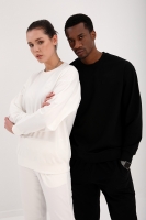 Siyah-Ekru Casual O Yaka Oversize Lastik Paça Sevgili Kombini - 2