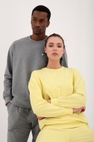 Gri Melanj-Limon Casual O Yaka Oversize Lastik Paça Sevgili Kombini - 2