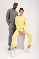 Gri Melanj-Limon Casual O Yaka Oversize Lastik Paça Sevgili Kombini - 3