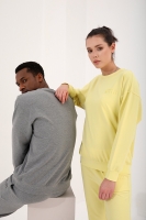 Gri Melanj-Limon Casual O Yaka Oversize Lastik Paça Sevgili Kombini - 4