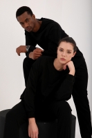 Siyah Casual O Yaka Oversize Lastik Paça Sevgili Kombini - 3