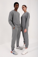 Gri Melanj Casual O Yaka Oversize Lastik Paça Sevgili Kombini - 3