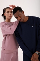 Gül Kurusu-Lacivert Casual O Yaka Oversize Lastik Paça Sevgili Kombini - 4