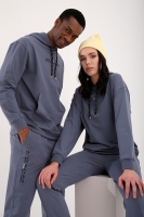 Petrol Kapüşonlu Kanguru Cep Oversize Lastik Paça Sevgili Kombini - 4