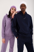 Eflatun-Lacivert Kapüşonlu Kanguru Cep Oversize Lastik Paça Sevgili Kombini - 2