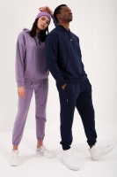 Eflatun-Lacivert Kapüşonlu Kanguru Cep Oversize Lastik Paça Sevgili Kombini - 3