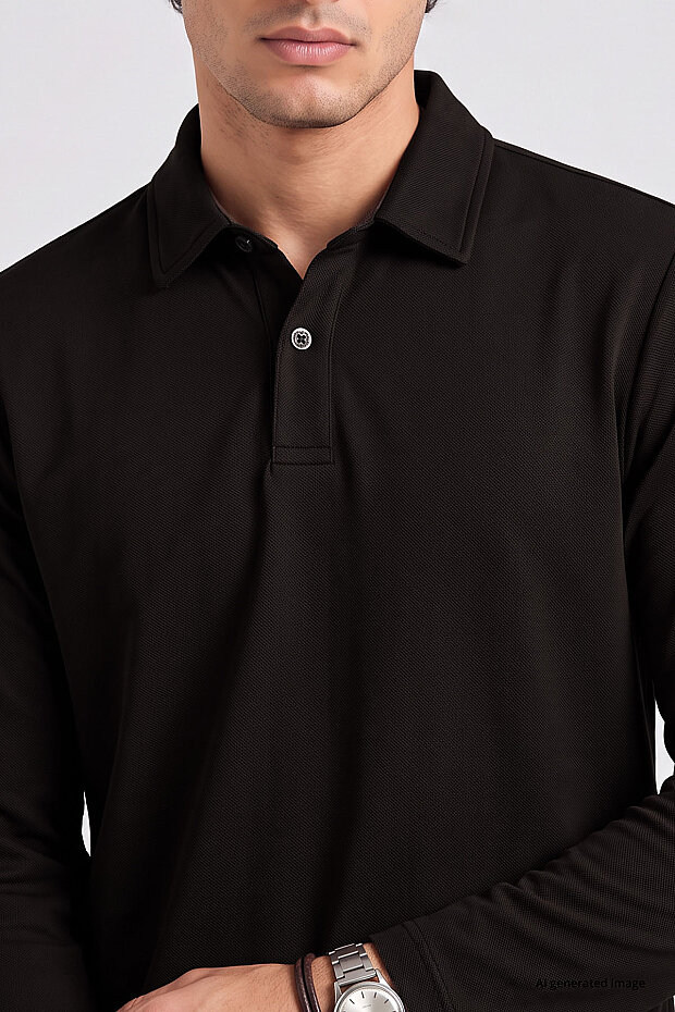 Acı Kahverengi Rahat Form Basic Erkek Polo Yaka T-Shirt - 88512 - 3