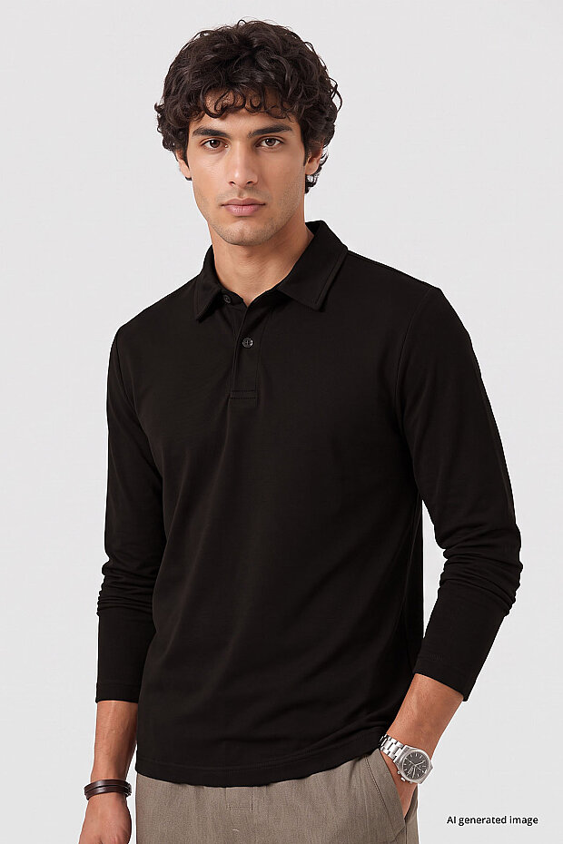 Acı Kahverengi Rahat Form Basic Erkek Polo Yaka T-Shirt - 88512 - 4