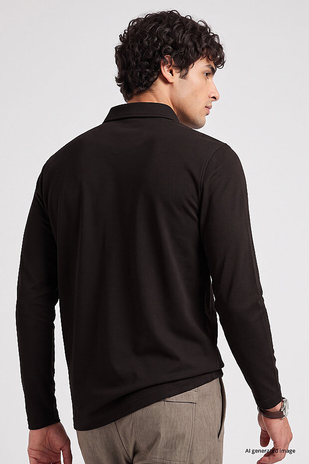 Acı Kahverengi Rahat Form Basic Erkek Polo Yaka T-Shirt - 88512 - 5