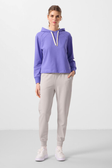 Açık Eflatun-Taş Kapüşonlu Oversize Kadın Eşofman Takım - 95336 - TOMMYLIFE
