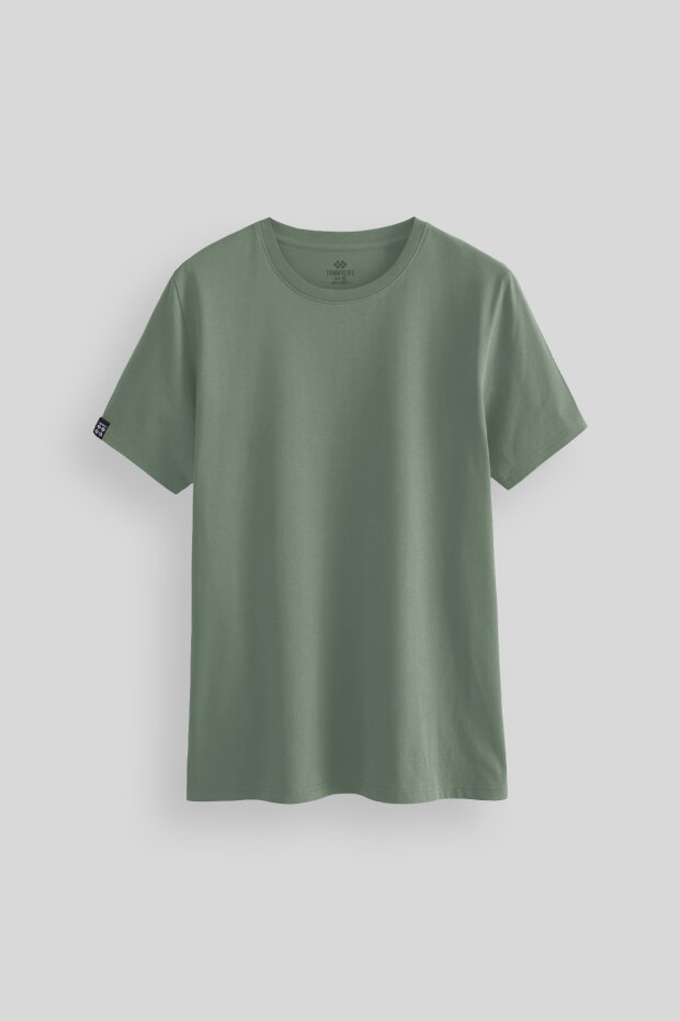 Açık Yeşil Erkek Basic Kısa Kol Standart Kalıp O Yaka T-shirt - 87911 - 1