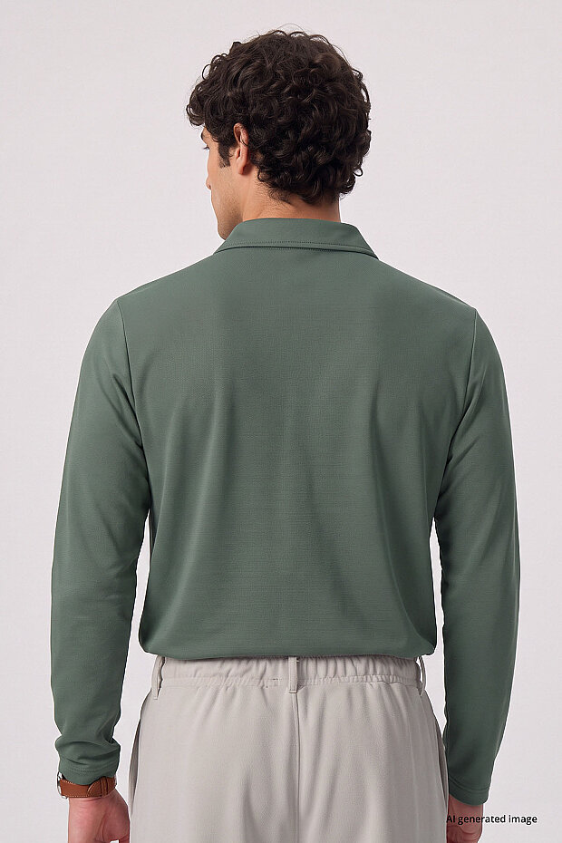 Açık Yeşil Rahat Form Basic Erkek Polo Yaka T-Shirt - 88512 - 5