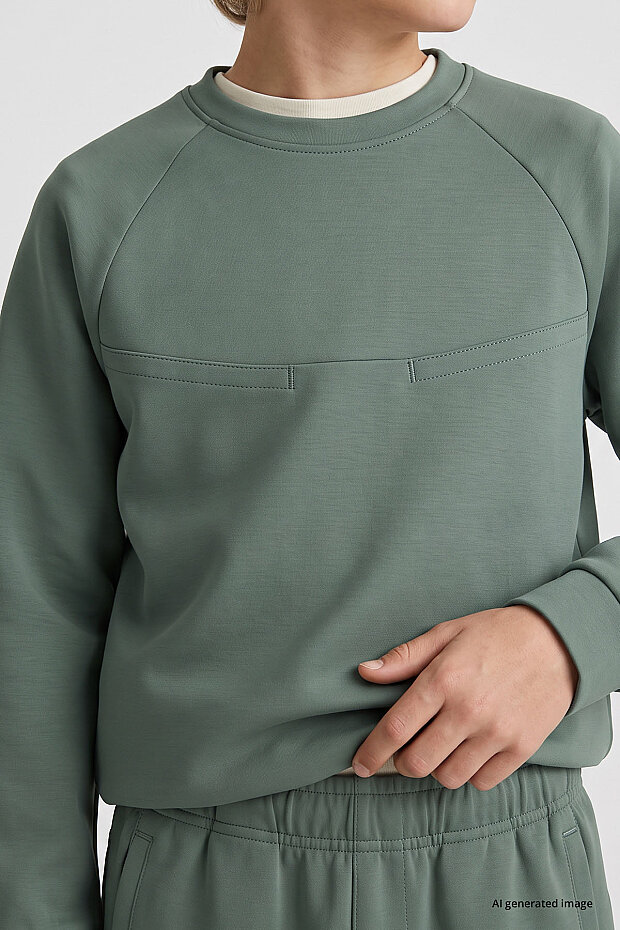 Açık Yeşil Standart Fit Basic Dikiş Detaylı Erkek Çocuk Eşofman Takım - 11325 - 2