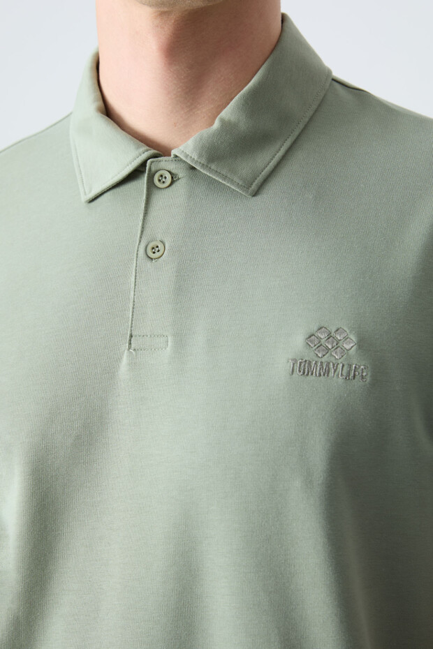 Açık Yeşil Standart Kalıp Basic Polo Yaka Erkek T-Shirt - 87748 - 2