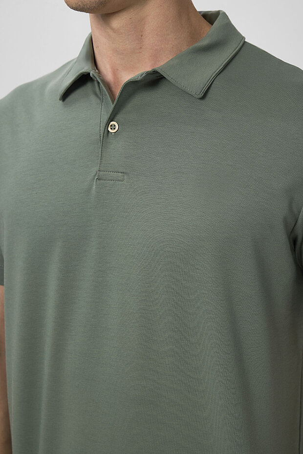 Açık Yeşil Standart Kalıp Basic Polo Yaka Erkek T-Shirt - 87768 - 4