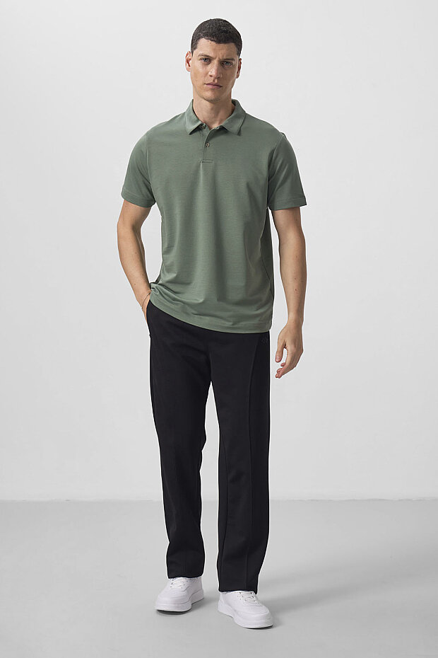 Açık Yeşil Standart Kalıp Basic Polo Yaka Erkek T-Shirt - 87768 - 3