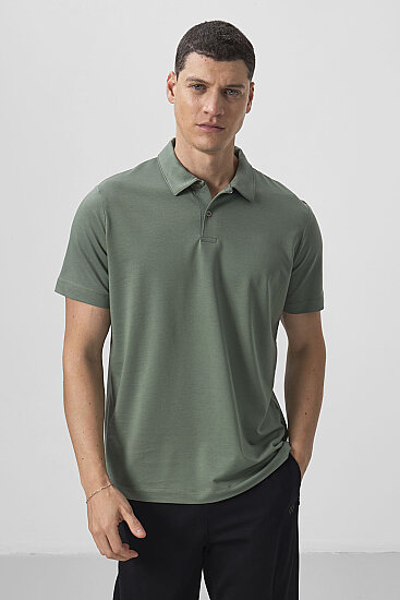 Açık Yeşil Standart Kalıp Basic Polo Yaka Erkek T-Shirt - 87768 