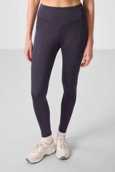 Antrasit Standart Fit Esnek Performans Kadın Tayt - 94666 - TOMMYLIFE (1)