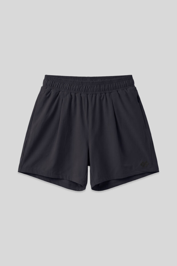 Antrasit Gizli Cep Fermuarlı Rahat Form Kadın Şort - 91014 - 1