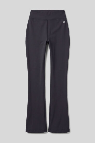 Antrasit Esnek Yüksek Bel Spor Performans Kadın İspanyol Paça Kadın Tayt - 94686 