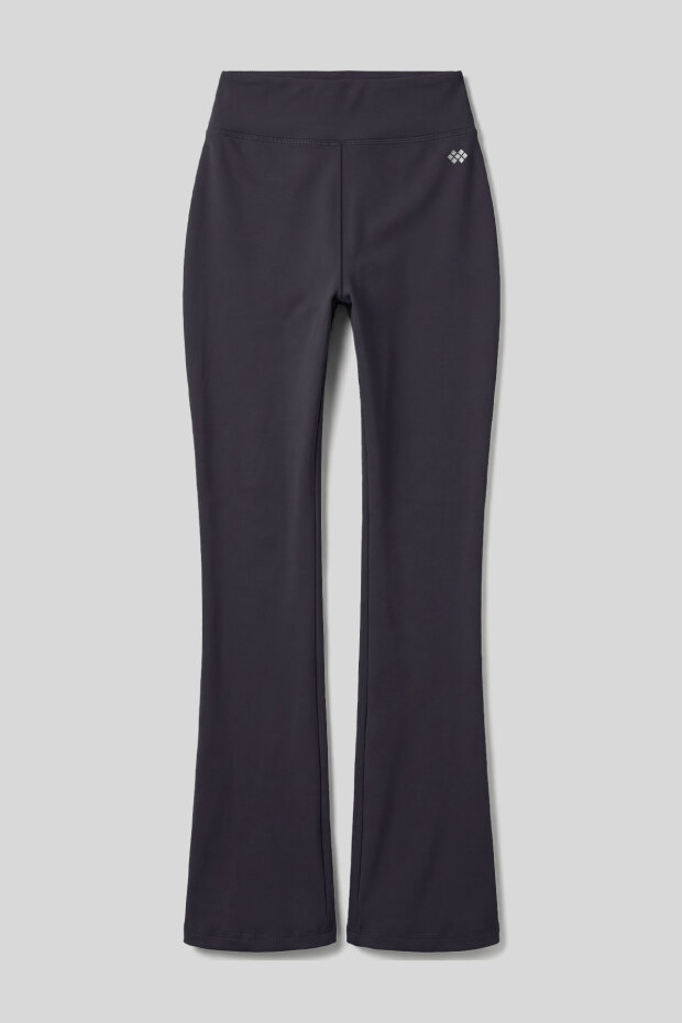 Antrasit Esnek Yüksek Bel Spor Performans Kadın İspanyol Paça Kadın Tayt - 94686 - 1