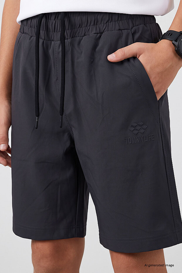 Antrasit Standart Fit Basic Performans Erkek Çocuk Şort - 11303 - 2