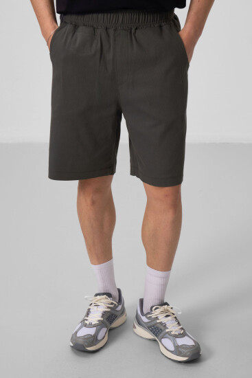 Antrasit Standart Fit Dokuma Hafif Esnek Chino Erkek Şort - 81290 - TOMMYLIFE (1)