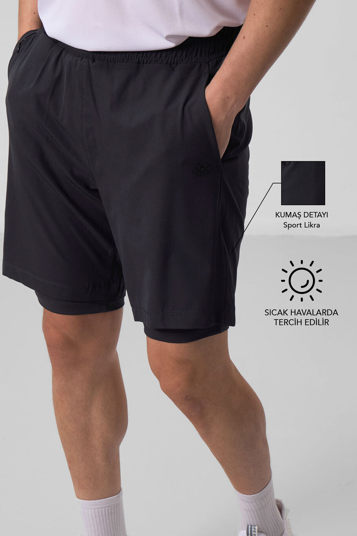 Antrasit İnce Yumuşak Standart Fit Erkek Taytlı Şort - 81287 - TOMMYLIFE