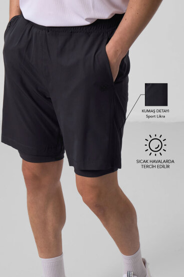 Antrasit İnce Yumuşak Standart Fit Erkek Taytlı Şort - 81287 - TOMMYLIFE