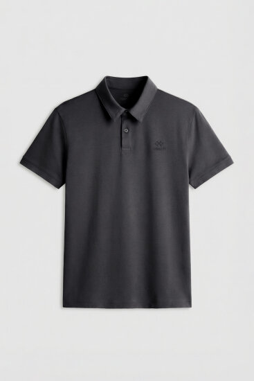 Antrasit Standart Kalıp Basic Polo Yaka Erkek T-Shirt - 87748 