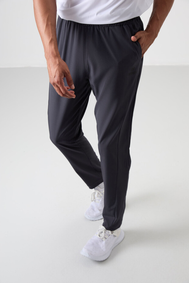 Antrasit İnce Yumuşak Comfort Fit Erkek Eşofman Alt - 82119 - 2