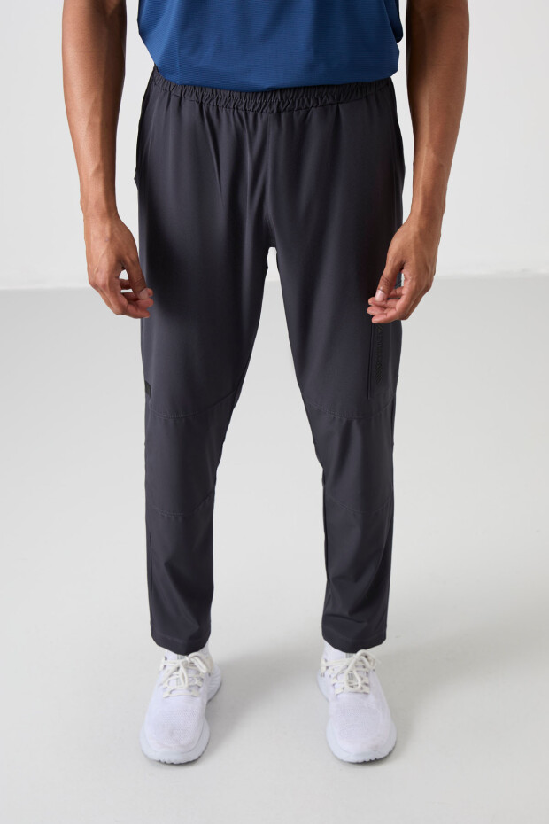 Antrasit İnce Yumuşak Comfort Fit Erkek Eşofman Alt - 82120 - 4