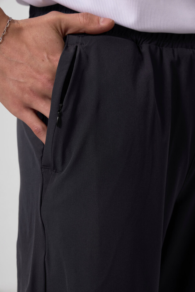 Antrasit İnce Yumuşak Standart Fit Erkek Taytlı Şort - 81287 - 5