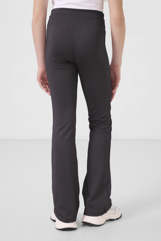 Antrasit Esnek Standart Fit Basic Performans İspanyol Paça Kız Çocuk Tayt - 75193 - 5