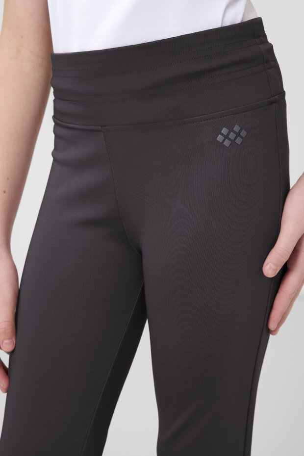 Antrasit Esnek Standart Fit Basic Performans İspanyol Paça Kız Çocuk Tayt - 75193 - 3