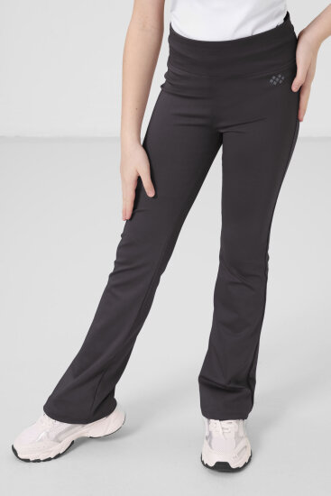 Antrasit Esnek Standart Fit Basic Performans İspanyol Paça Kız Çocuk Tayt - 75193 