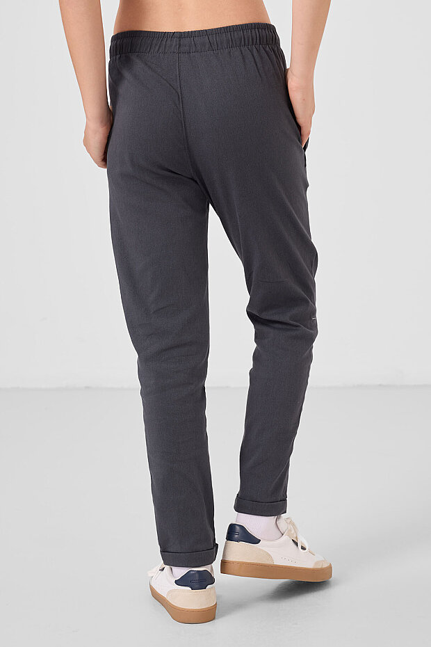 Antrasit Standart Fit Dokuma Hafif Esnek Chino Erkek Çocuk Pantolon - 11272 - 5