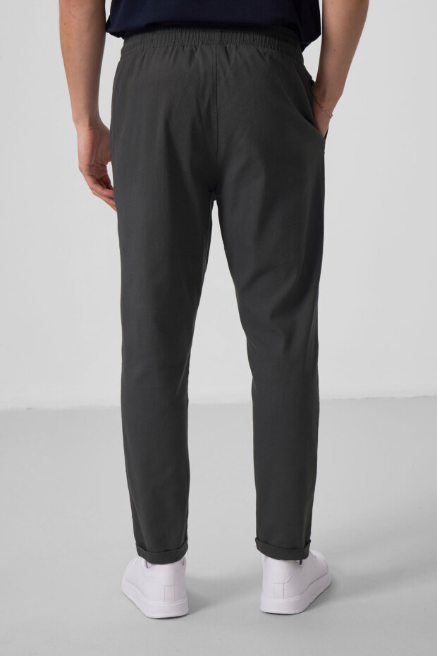 Antrasit Standart Fit Dokuma Hafif Esnek Chino Erkek Pantolon - 82175 - 5