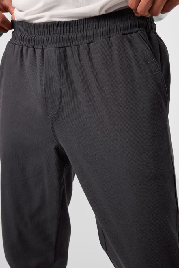 Antrasit Standart Fit Dokuma Hafif Esnek Chino Erkek Pantolon - 82176 - 3