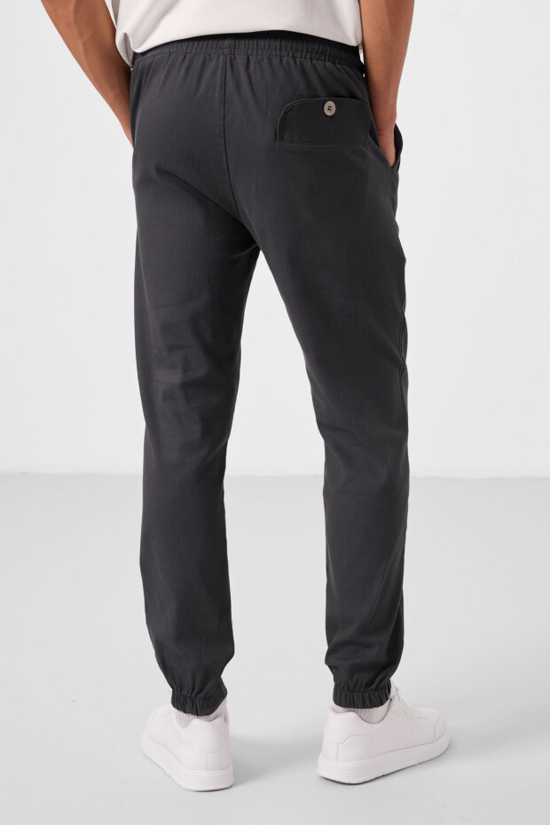 Antrasit Standart Fit Dokuma Hafif Esnek Chino Erkek Pantolon - 82176 - 7