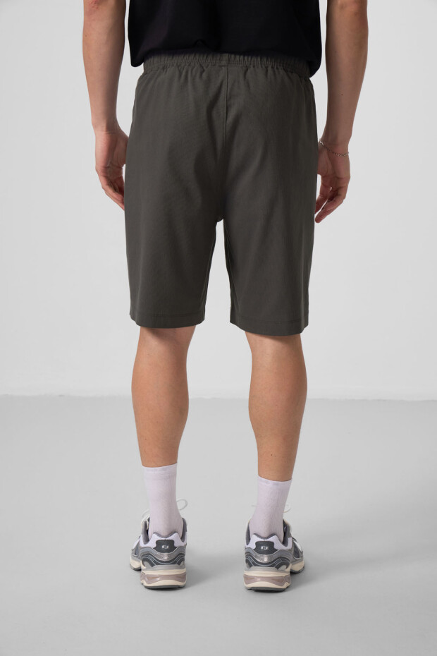 Antrasit Standart Fit Dokuma Hafif Esnek Chino Erkek Şort - 81290 - 6