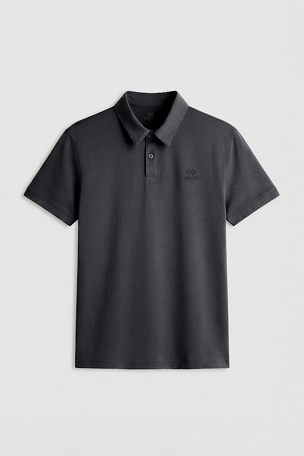 Antrasit Standart Kalıp Basic Polo Yaka Erkek T-Shirt - 87748 - 3
