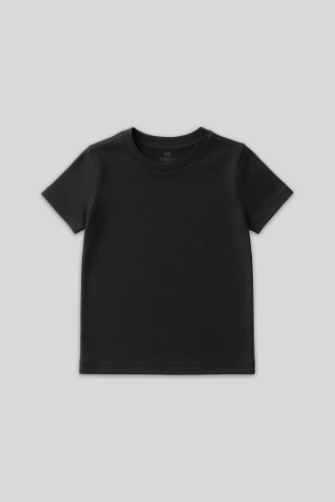 Antrasit O Yaka Standart Fit Basic Unisex Çocuk T-Shirt - 11328 