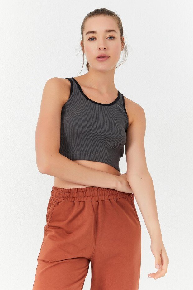 Basic U Yaka 5'li Paket Kadın Crop Top Atlet - 97160 - 7