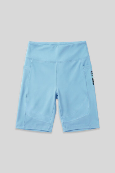 Açık Mavi Esnek Standart Fit Performans Kadın Biker Tayt - 91012 