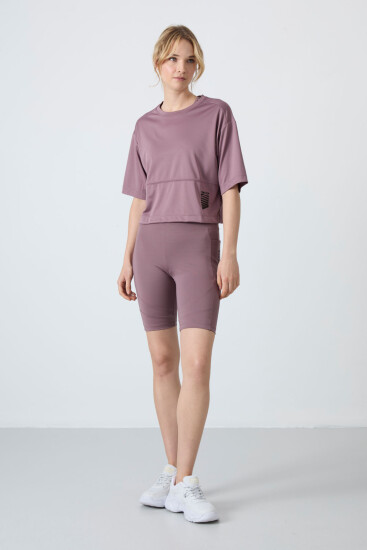 Gül Kurusu Esnek Standart Fit Performans Kadın Biker Tayt - 91012 - TOMMYLIFE